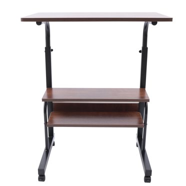 Topeakmart Rolling Laptop Computer Desk Table with Drawer and Shelf on ...