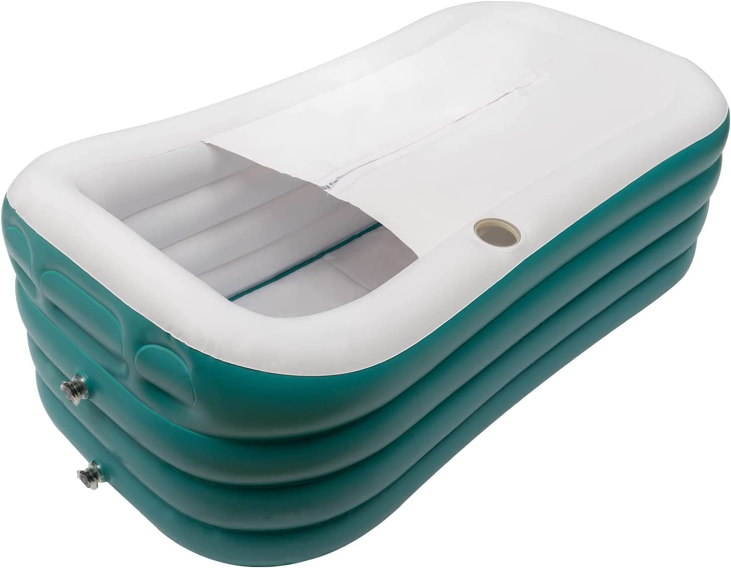 MIDUO Adult PVC Folding Portable Blow Up Bathtub Rectangle Green