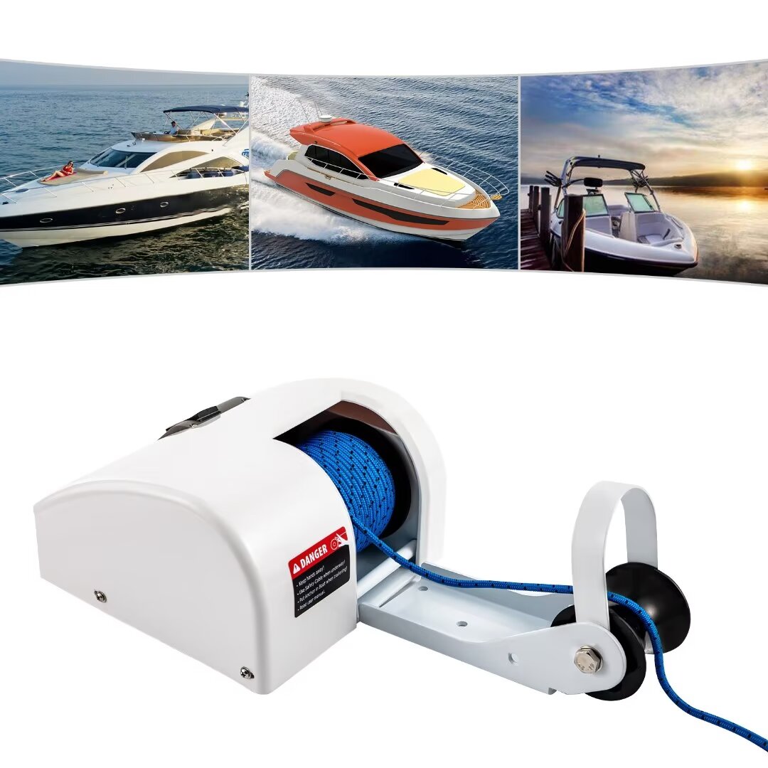 MIDUO Boat Electric Anchor Winch, 12V Heavy Duty Towing Winches