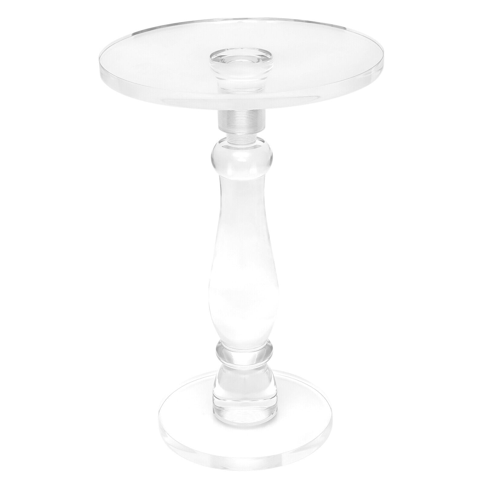 MIDUO Clear Acrylic End Table Side Table Round for Living Room