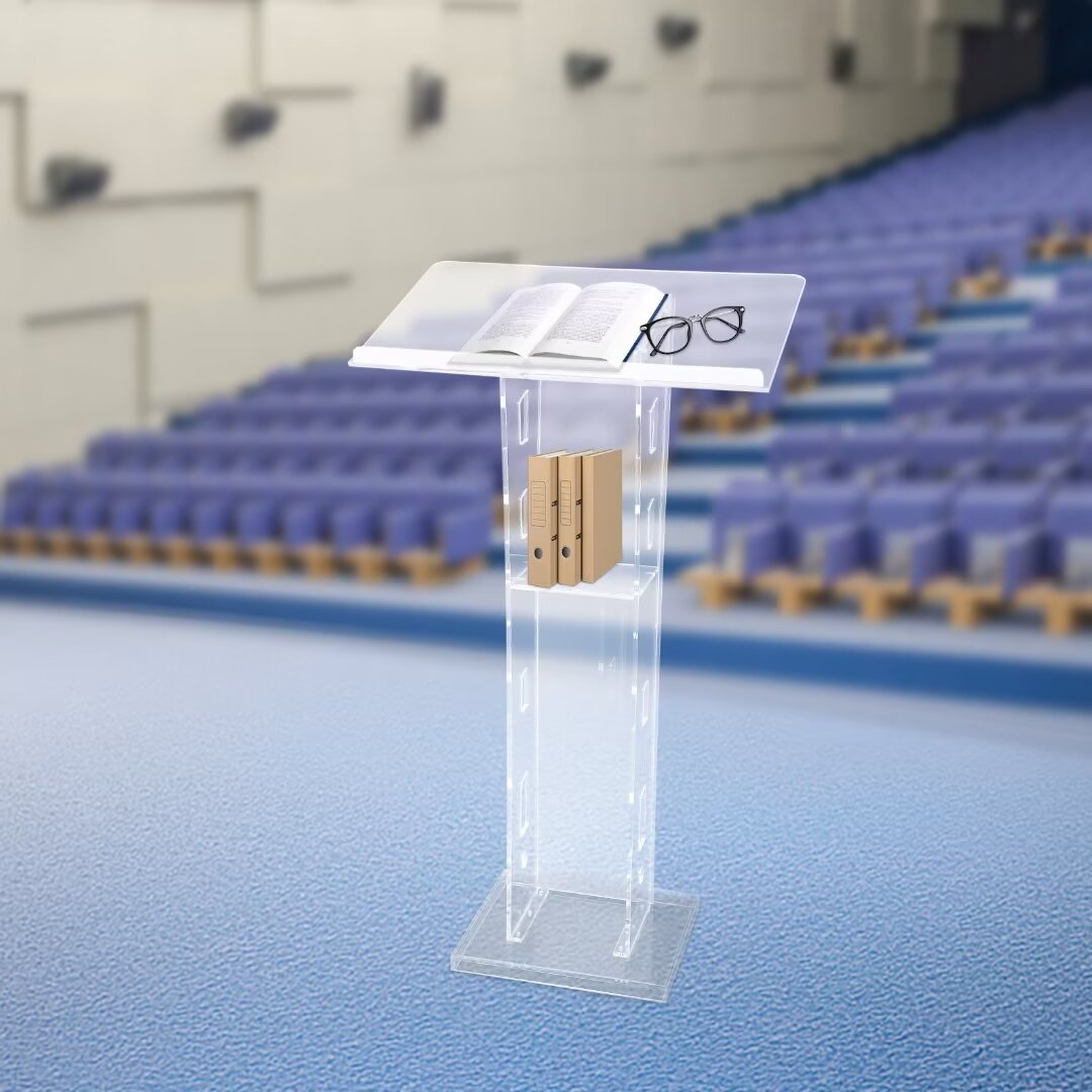 MIDUO Clear Podium Lecterns Podiums Stand, Acrylic Podium Plexiglass