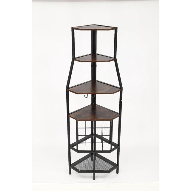MIDUO Corner Wine Rack 5Tier Freestanding Floor Glass Holder Wine