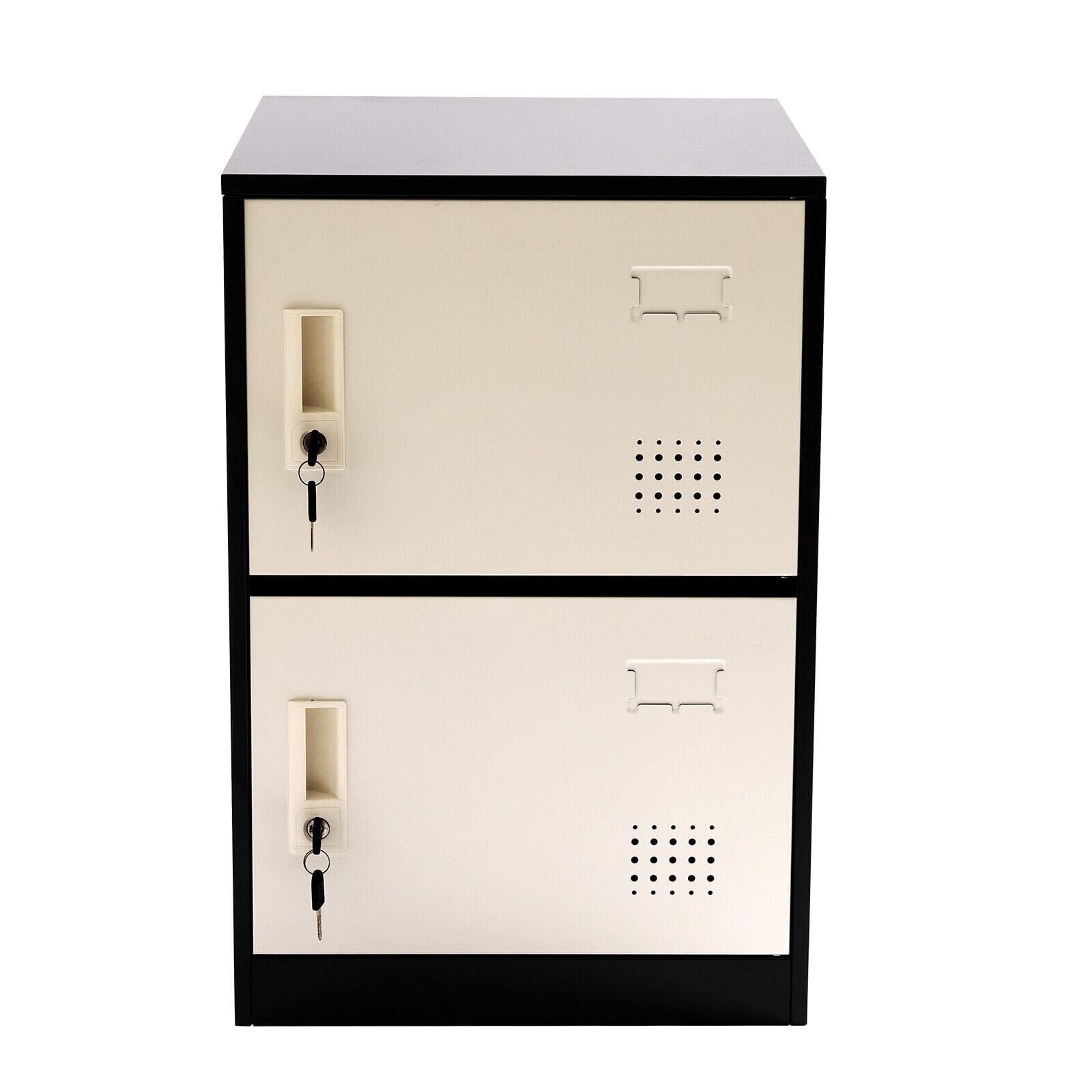 2 Door Vertical Stackable Storage Cabinet with Lock Metal Loker