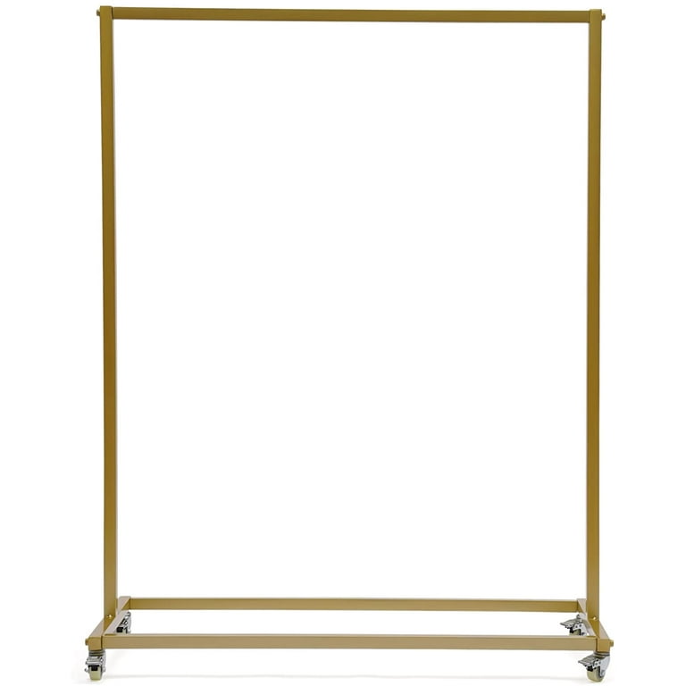MIDUO Industrial Vintage Clothes Rack Clothes Hanger Gold w 4 Wheel
