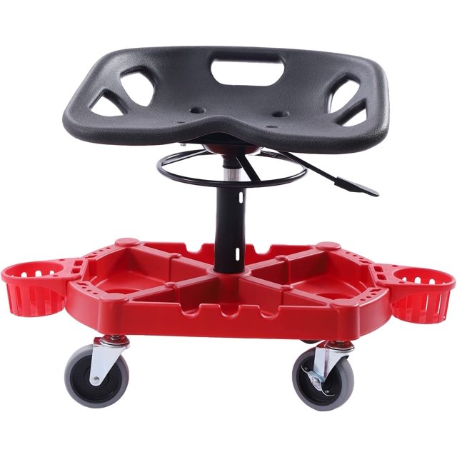 MIDUO Mechanics Stool with Wheels Rolling Garage Stool Adjustable