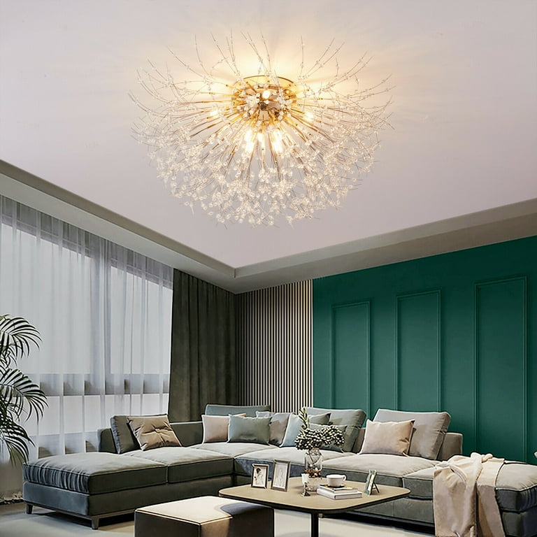 MIDUO Modern Chandelier Ceiling Light Crystal Firework Dandelion