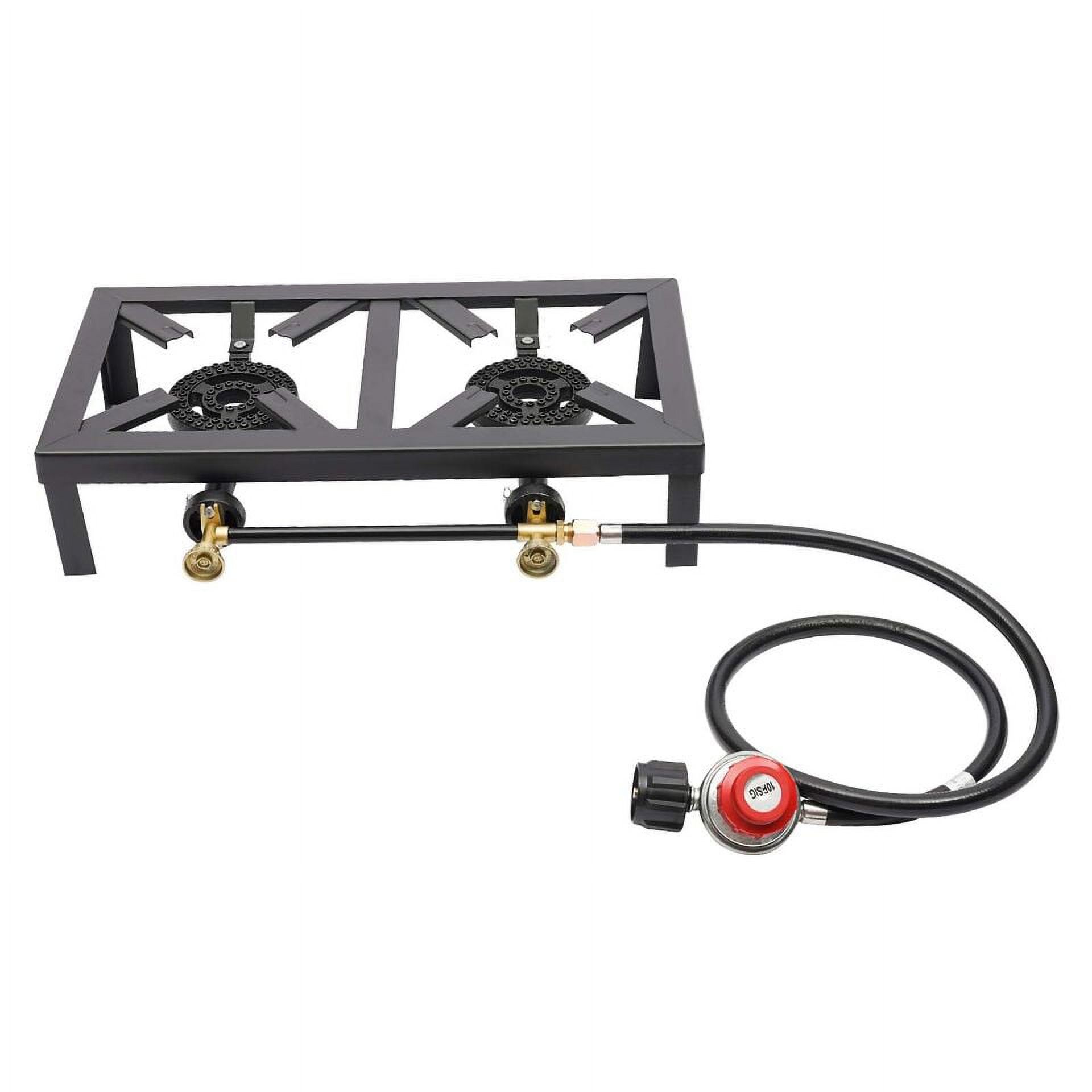 MIDUO Portable Double Burner Cast Iron Propane Gas Stove Outdoor
