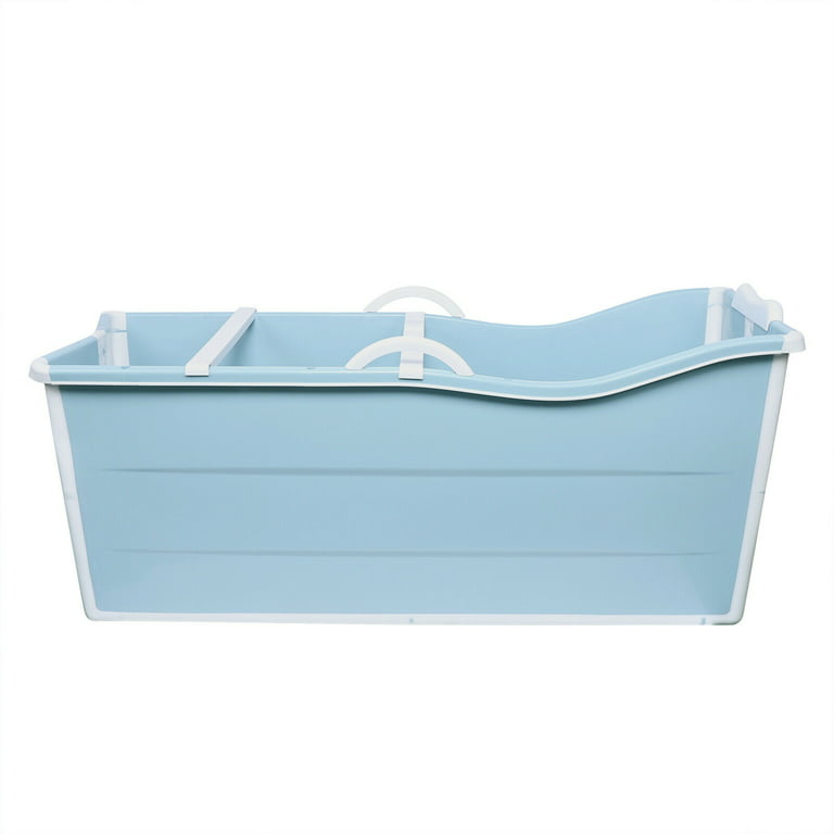 RUFFUZE Folding Bath Tub Family SPA Soaking Bath Bucket Lightweight Durable  Standing Adult Bathing Bidet for Shower Stall Small Space (Color 