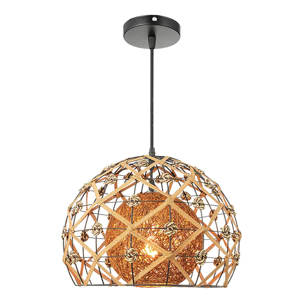 MIDUO Rattan Ceiling Pendant Light Chandelier Hanging Lamp Shade Home