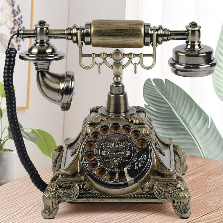MIDUO Vintage Rotary Telephone, Multi-Function Retro Landline Phone Antique  Rotary Dial Telephone with HD Call Function European Old Fashion Phone