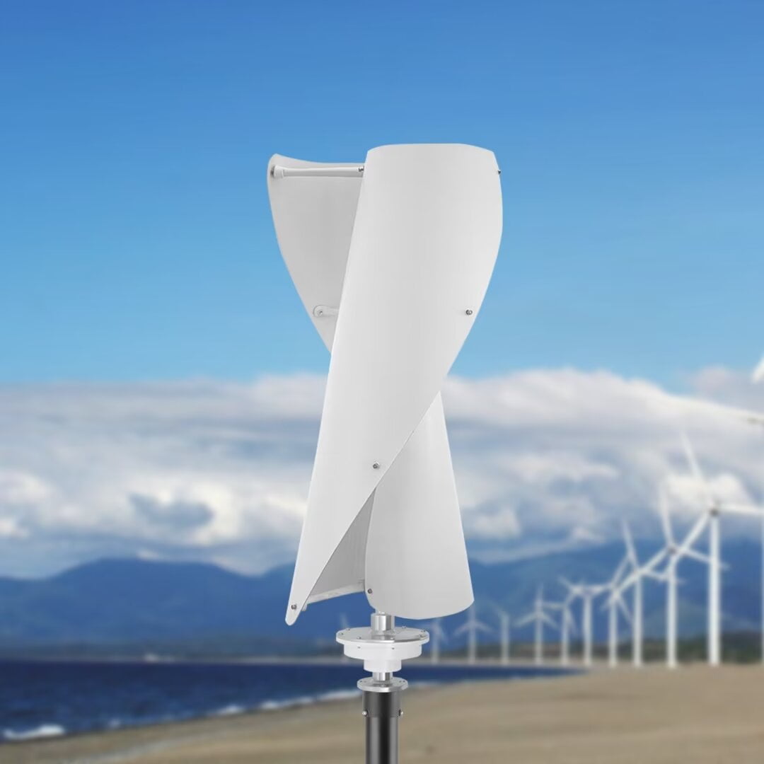 MIDUO Wind Turbine Generator, 450W 12V DC w/2 Blades Helix Magnetic  Levitation Axis Portable Vertical Helix Wind Power Turbine Generator Kit  w/Charge Controller for Hybrid Wind Solar System (White) 