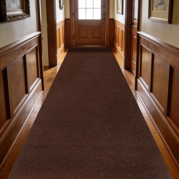MIDUORUG Dark Brown Runner Rug 2'×6' Non Slip Rubber Back Area Rugs for Indoor Outdoor Hallway Kitchen