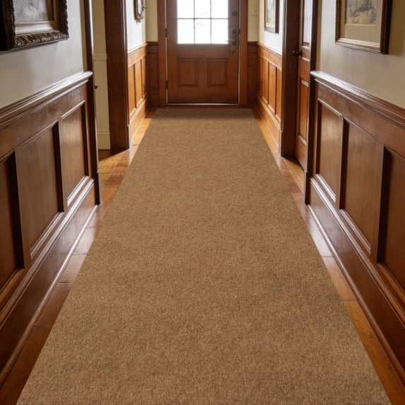 MIDUORUG Light Brown Runner Rug 2'×10' Non Slip Rubber Back Area Rugs for Indoor Outdoor Hallway Kitchen