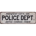 thumbnail image 1 of MIDWEST CITY, OK POLICE DEPT. Home Decor Metal Sign Gift 6x18 206180012641, 1 of 1