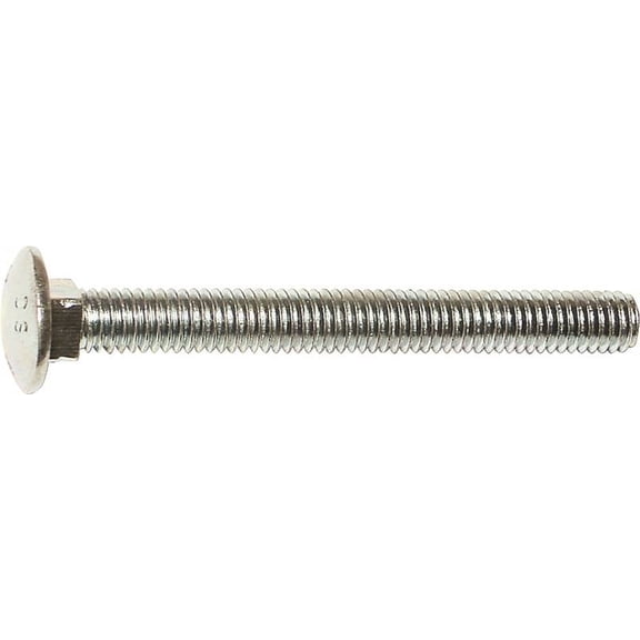 MIDWEST FASTENER 01059 Carriage Bolt, 1/4-20 in Thread, NC Thread, 3 in OAL, Zinc, 2 Grade