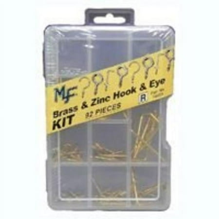 MIDWEST FASTENER 14991 Hook and Eye Kit Brass/Zinc 92