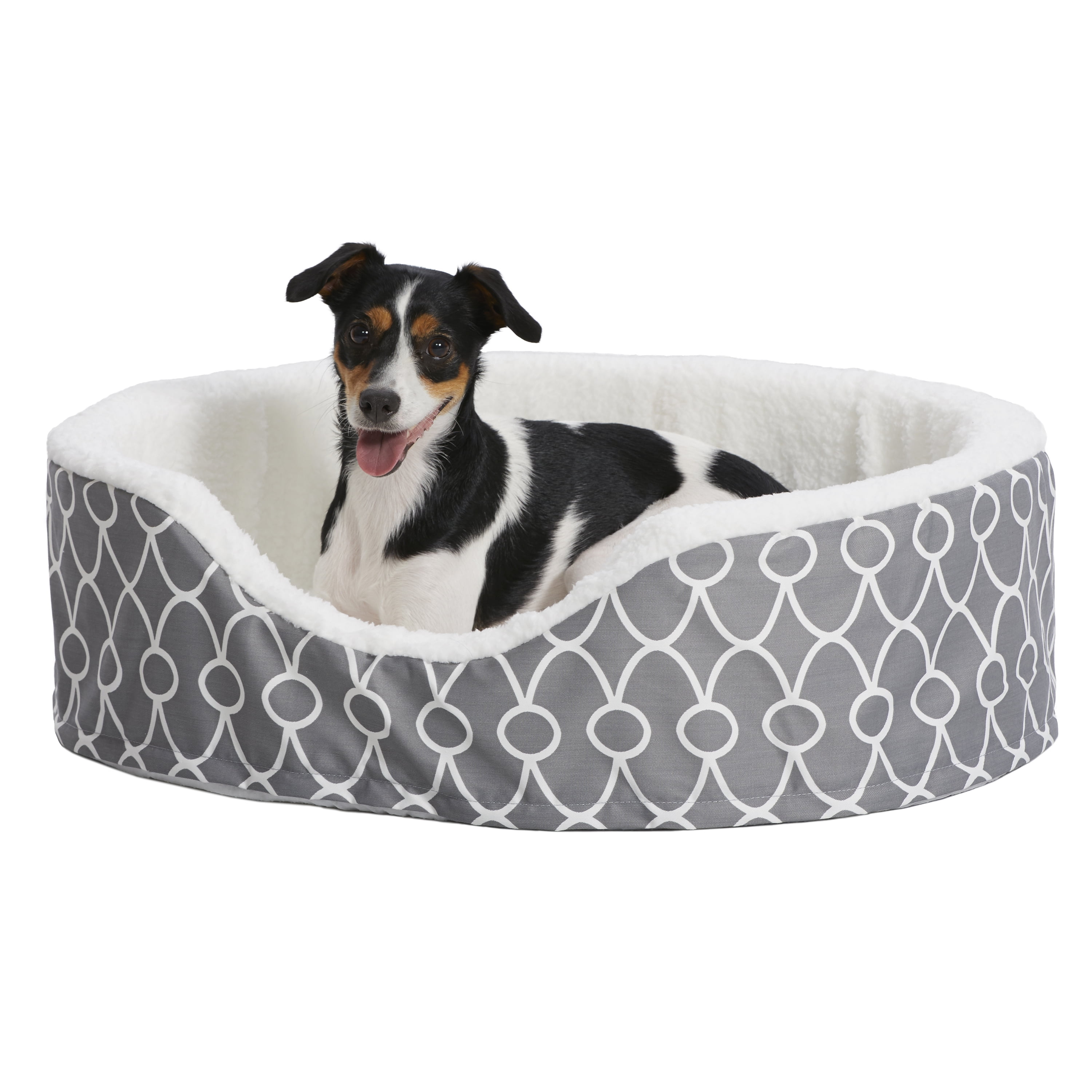 Medium Gray Orthopedic Elevated Foam Pet Bed with Fleece Cover