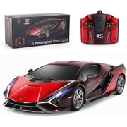 Miebely Lamborghini RC Car - 124 Scale Lambo Toy Car 3.7V 500mAh, Si n Fast Remote Control Car for Boys 8-12, Rc Race Car Model Birthday Gifts for Kids Adults Boys Girls Age 6-12 Year Old