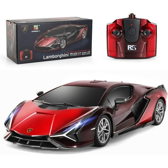 Miebely Lamborghini RC Car - 1:24 Scale Lambo Toy Car 3.7V 500mAh, Sián Fast Remote Control Car for Boys 8-12, Rc Race Car Model Birthday Gifts for Kids Adults Boys Girls Age 6-12 Year Old