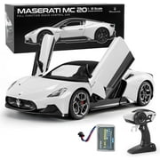 MIEBELY Maserati Remote Control Car, Openable Door 112 Scale Rc Toy Car 7.4V 900mAh Licensed 12Km/h Fast Rc Cars with Led Light 2.4Ghz Model Car for Adults Boys Girls Birthday Ideas Gift White
