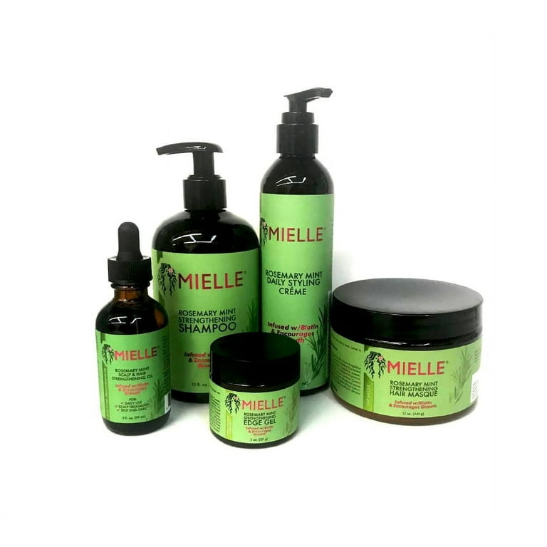 MIELLE Rosemary Mint Organics Infused with Biotin and Encourages Growth  Hair Products for Stronger and Healthier Hair and Styling Bundle Set 5 PCS