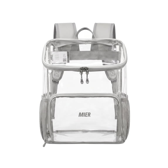 MIER Clear Backpack Transparent See Through Bookbag Heavy-Duty School Bag, 12L