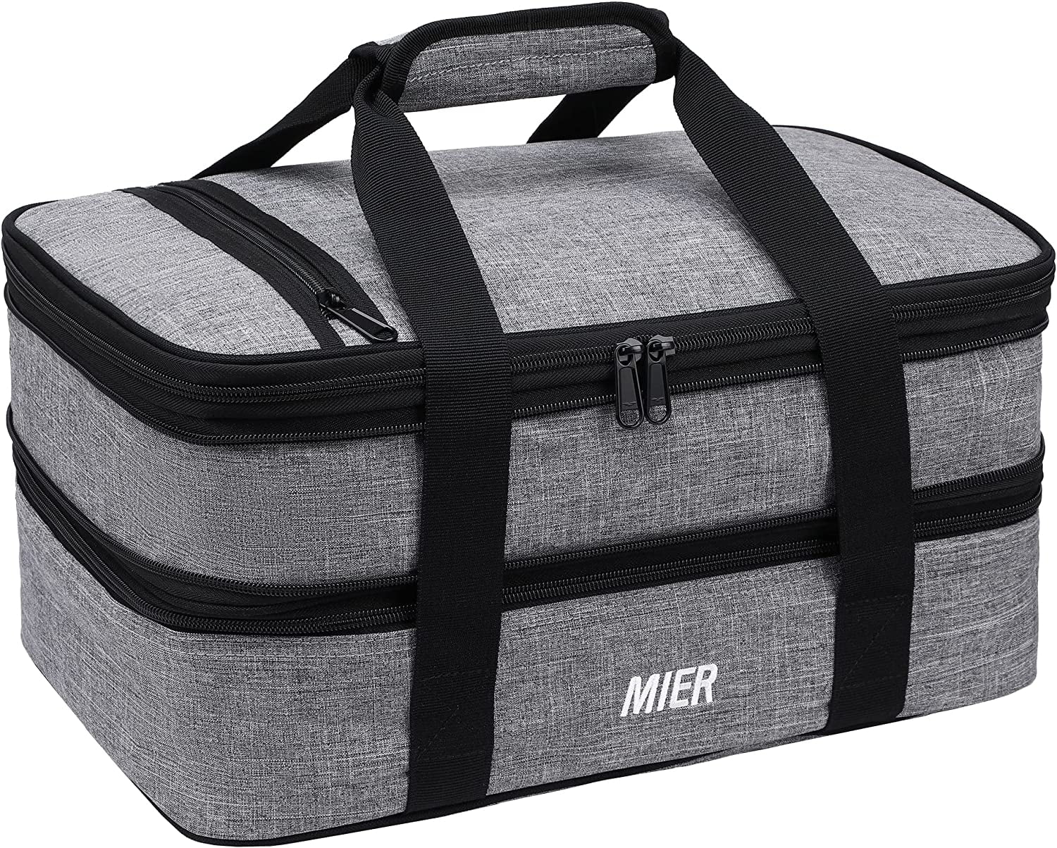 MIER Stylish Lunch Bag for Women Insulated Lunch Box Totes, Grey