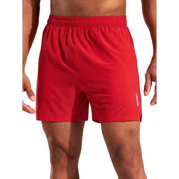 MIER Men's 5 Inch Inseam Running Shorts with Zipper Pockets