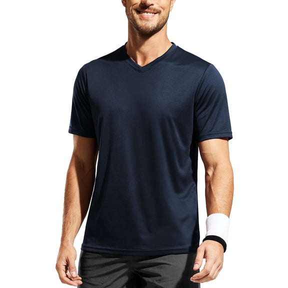 MIER Men's Dry Fit Performance Tees Eco Friendly V Neck T-Shirts, Size S - 3XL