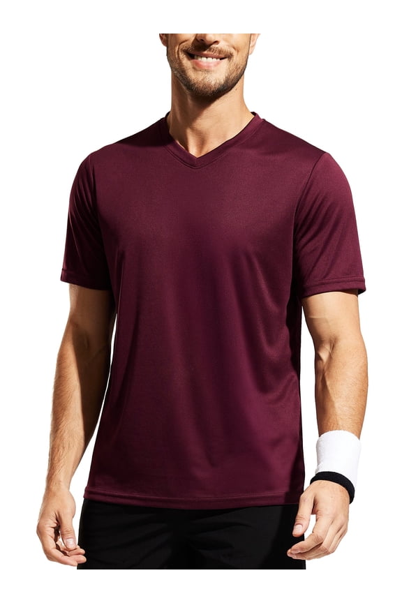 Men's Dry Fit Performance Tees Eco Friendly V Neck T-Shirts, Size S - 3XL