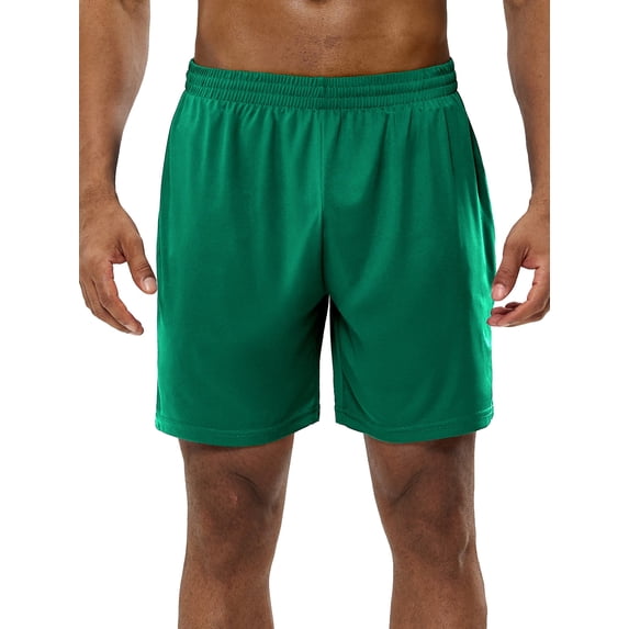 MIER Men's Quick-Dry Lightweight Training Running & Basketball Athletic Shorts, No Pockets, No Liner, Green, L