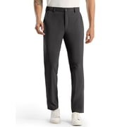 MIER Mens Stretch Golf Pants 30" Lightweight Classic Fit Dress Pants, Water-Resistant Casual Work Slacks, Dark Gray, 32W x 30L