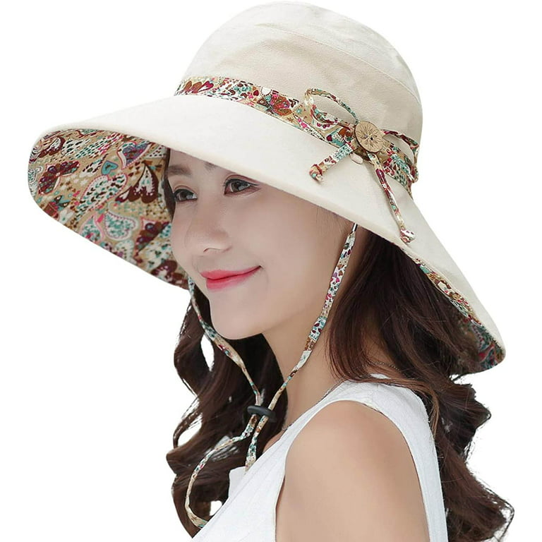 Pinypon Sun Hats for Women Packable Sun Hat Wide Brim UV Protection Beach Sun Cap adult Beige Floppy Sun Hats, Women's, Size: One Size