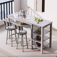 thumbnail image 1 of MIERES 2-Person Dining Set, Solid Wood Dining Table, Storage-Equipped Dining Table with High-Back Chairs, 2-Person Kitchen Dining Set, Suitable for Kitchens, Dining Rooms, and Bars, Gray, 1 of 7