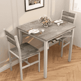 MIERES 2-Person Dining Set: A compact solid wood kitchen table with ...