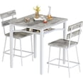thumbnail image 1 of MIERES Counter Height Dining Set for 3 Piece,Small Kitchen Table Set with Storage Shelf, Farmhouse Bar Table Set for Small Spaces, Dining Room, Kitchen, Rustic Gray, 1 of 9