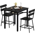 thumbnail image 1 of MIERES Counter Height Dining Set for 3 Piece,Small Kitchen Table Set with Storage Shelf, Farmhouse Bar Table Set for Small Spaces, Dining Room, Kitchen, Rustic Black, 1 of 9