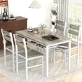 thumbnail image 1 of MIERES 4-Person Rustic Dining Set, Solid Wood Dining Set, Includes 4 Dining Chairs, Ideal for Small Homes, Apartments, and Kitchens—Rustic Gray, 1 of 6