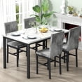 thumbnail image 1 of MIERES 4-Piece Dining Set, Compact Dining Table, Marble Kitchen Dining Table with 4 Velvet-Upholstered Chairs, Ideal for Apartments, Dining Rooms, and Small Spaces, Gray, 1 of 9