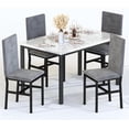 thumbnail image 1 of MIERES 5-Piece Dining Table Set for 4, Faux Marble Kitchen Table and Chairs for 4, Modern Dining Room Table with 4 Chairs, Dinner Table Set for Small Spaces, Grey, 1 of 8