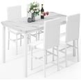thumbnail image 1 of MIERES 5-Piece Dining Table Set for 4 with Faux Marble Top & Velvet Chairs, Space Saving Modern Kitchen Table Set for Small Spaces, Apartments, 1 of 9