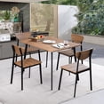 thumbnail image 1 of MIERES Dining Table Set for 4,Modern Wood and Metal Dining Room Set 5 Piece Set with 4 Oak Metal Framed Chairs Compact Space Saving for Apartments,Kitchen Living Room, Breakfast Corner, 1 of 10