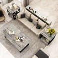 thumbnail image 1 of MIERES Modern 3 Piece Coffee Table Set with Storage Shelves, Wooden Living Room Center Table and End Tables, Alloy Frame, Gray, 1 of 11