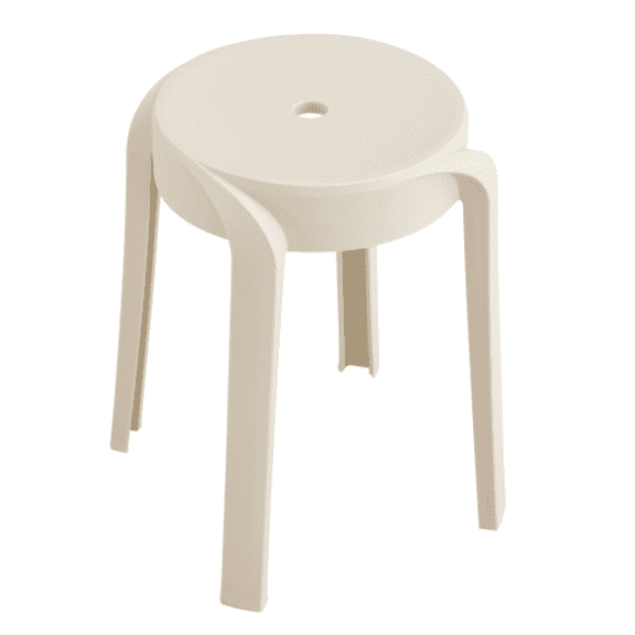 MIFI 12 Pack Stackable Classroom Stools Plastic Stools Nesting Stools Colorful Round Stools Indoor Outdoor Flexible Seating Decorative Stools Chairs for Home Office School Classroom Beige