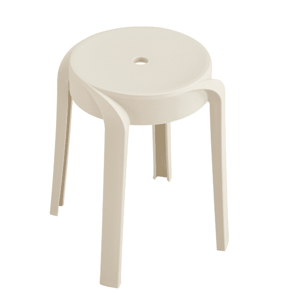 MIFI Modern Yard Series Minimalist Style Backless Outdoor Classroom Stackable Stools , Beige Set of 6