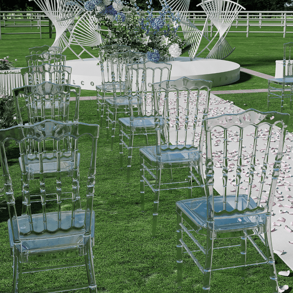 MIFI Acrylic Plastic Dining Chairs Set of 6 Wedding Chairs Modern Dining Chairs Ideal for Weddings Parties Chairs