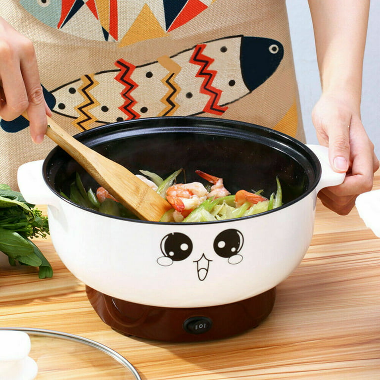 MIFXIN 4-in-1 Multifunction Electric Cooker Skillet Wok Electric Hot Pot  For Cook Rice Fried Noodles Stew Soup Steamed Fish Boiled Egg Small  Non-stick with Lid (2.3L, without Steamer) 