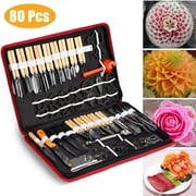 MIFXIN 80pcs Portable Vegetable Fruit Food Peeling Set, Kitchen Culinary Carving Sculpting Modeling Tools Kit