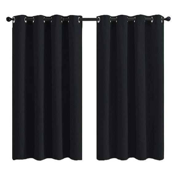 MIFXIN Outdoor Patio Curtains Waterproof UV Protectant Pergola Blackout Curtain, 2 Panels, Black, 108 in Length