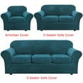 thumbnail image 1 of MIFXIN Velvet Plush Sofa Covers Stretch Couch Covers with Separate Cushion Cover (Blue, 3-Seater Sofa), 1 of 10